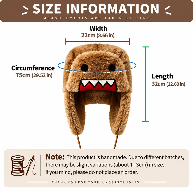 Inkhausstore-Inkvaultarchive Cute Fuzzy Plush Trapper Hat Winter Warm Ear Flap Hat Y2K Style