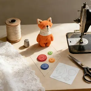 Mini Puppy Brooch Patchwork Quilting Template (with 4 stitch rings) - DIY Handmade Themed Quilting Guide, Quilting & Patchwork Sewing Smoothing Aids (Animal Themes, Cute Patterns)