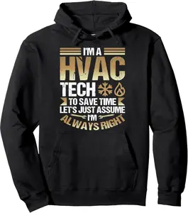 HVAC Technician Apparel Men HVAC Tech Accessories Quote Pullover Hoodie