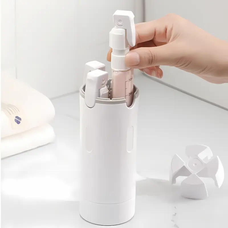 4-in-1 travel dispenser bottle set, portable travel bottles, leakproof refillable silicone squeeze containers with lock, mini rectangular cosmetic storage bottles & jars for shampoo, lotion, conditioner, makeup tools, camping essentials
