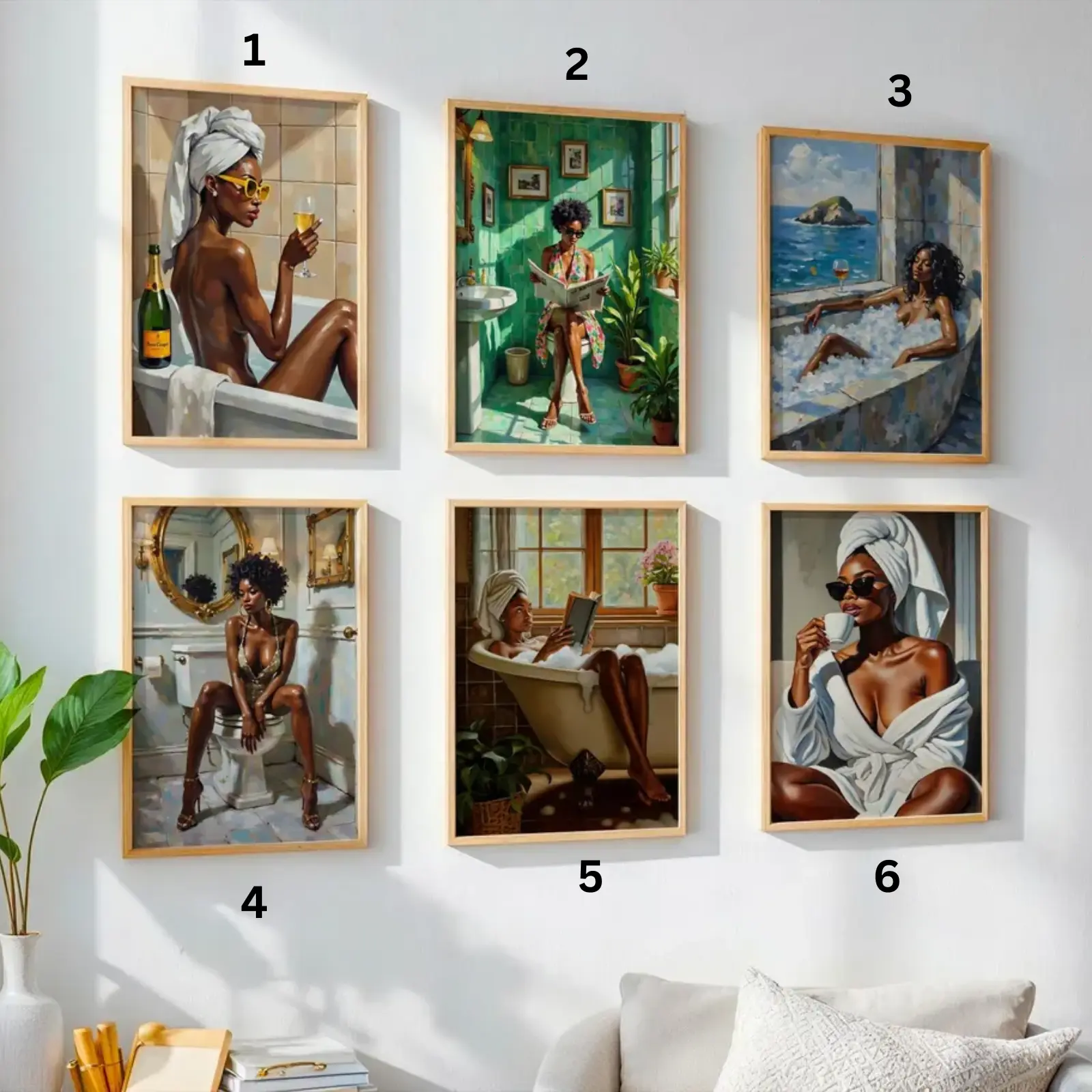 Black Woman Bathroom Wall Art, Reading in the Bath Print, Sensual African American Poster, Luxury Black Girl Poster, Afrocentric Artwork