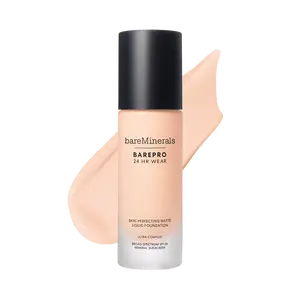bareMinerals BAREPRO 24HR Wear Skin-Perfecting Matte Liquid Foundation Mineral SPF 20 - Brightening, Full Coverage Finish