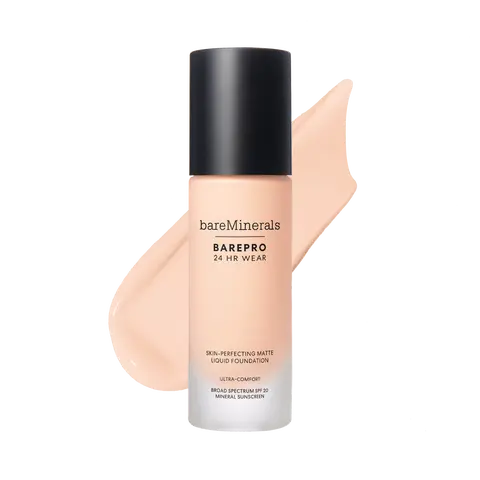 bareMinerals BAREPRO 24HR Wear Skin-Perfecting Matte Liquid Foundation Mineral SPF 20 - Brightening, Full Coverage Finish