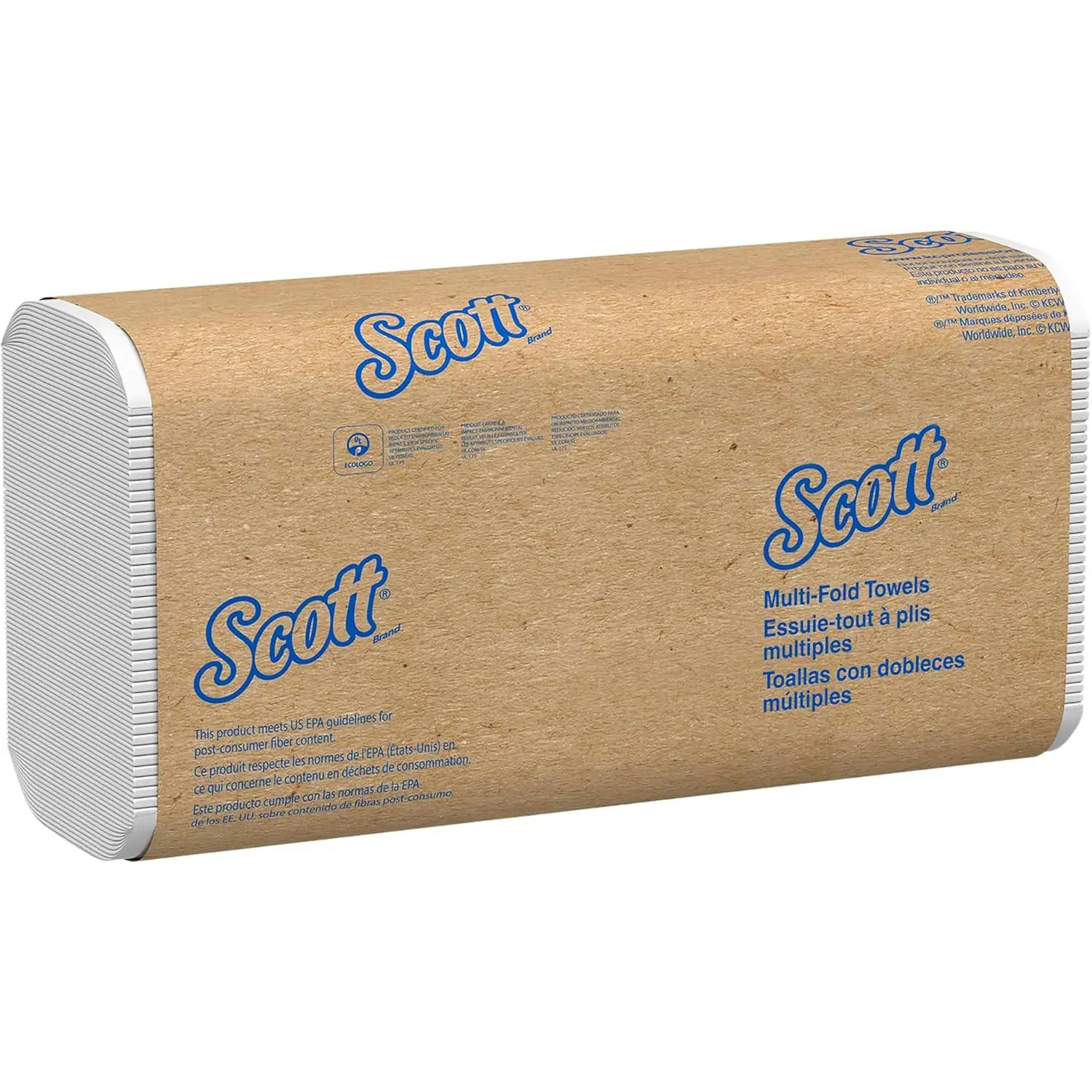 Scott® Multifold Paper Towels, Bulk (03650), with Absorbency Pockets, 9.2" x 9.4" sheets, White, Compact Case for Easy Storage (250 Sheets/Pack, 12 Packs/Case, 3,000 Sheets/Case)