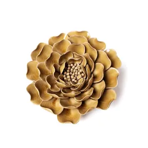 Caramel Ceramic Flower Wall Decor - Large 5” Unique Home Accent - Perfect Stocking Stuffer Christmas Gift for Mom fall decor