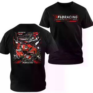 FloRacing T-shirt, 2 Sides Print Dirt Track Racing Cars Graphic Tee, Soft Cotton Blend Unisex T Shirt, Sprint Car Late Model Motorsports Fan Apparel, Gift for Dirt Track Racing Fans