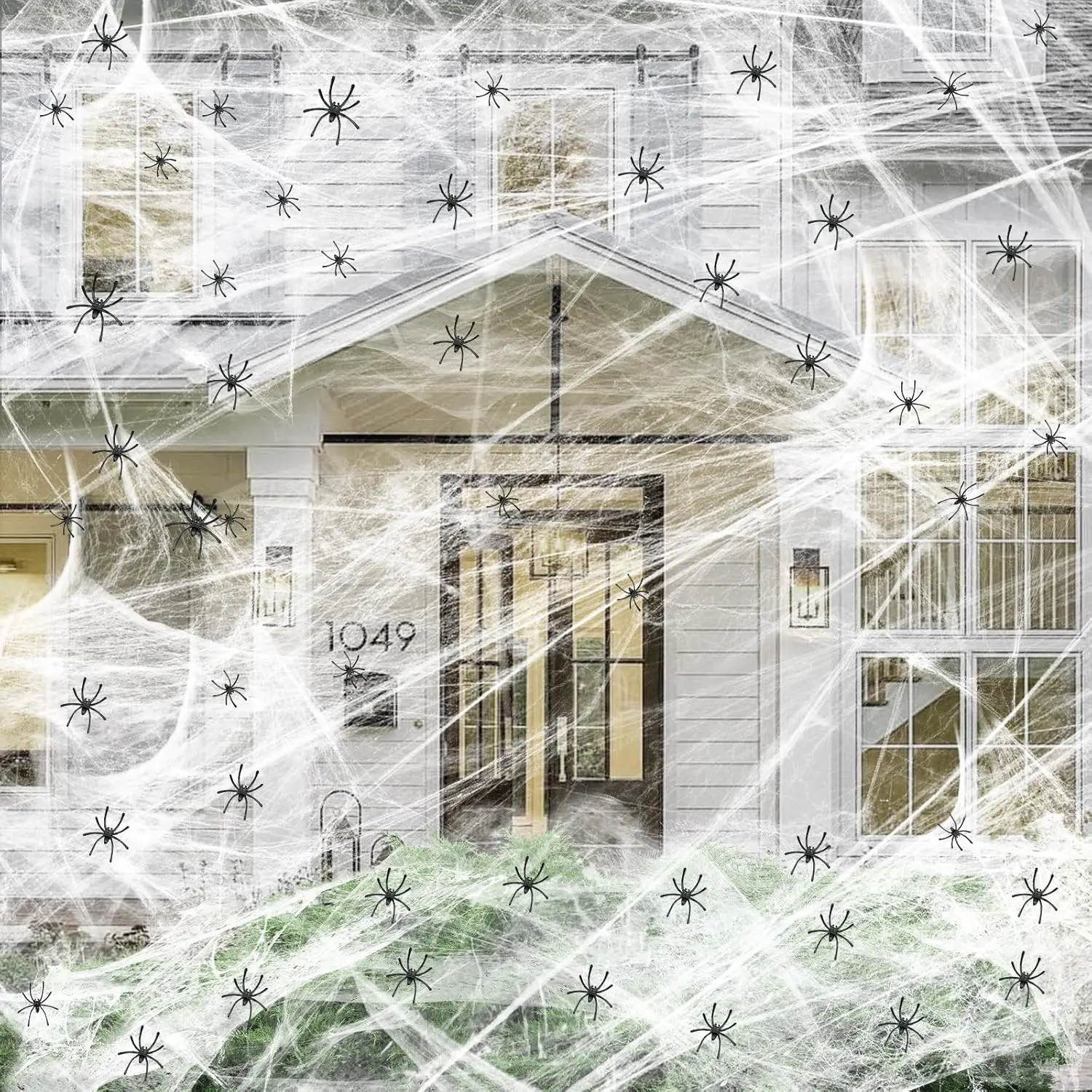 1200 Sqft Halloween Spider Webs & 50Pcs Fake Spiders Super Stretch Cobwebs for Halloween Theme Decoration Indoor and Outdoor Party Supplies Famoby