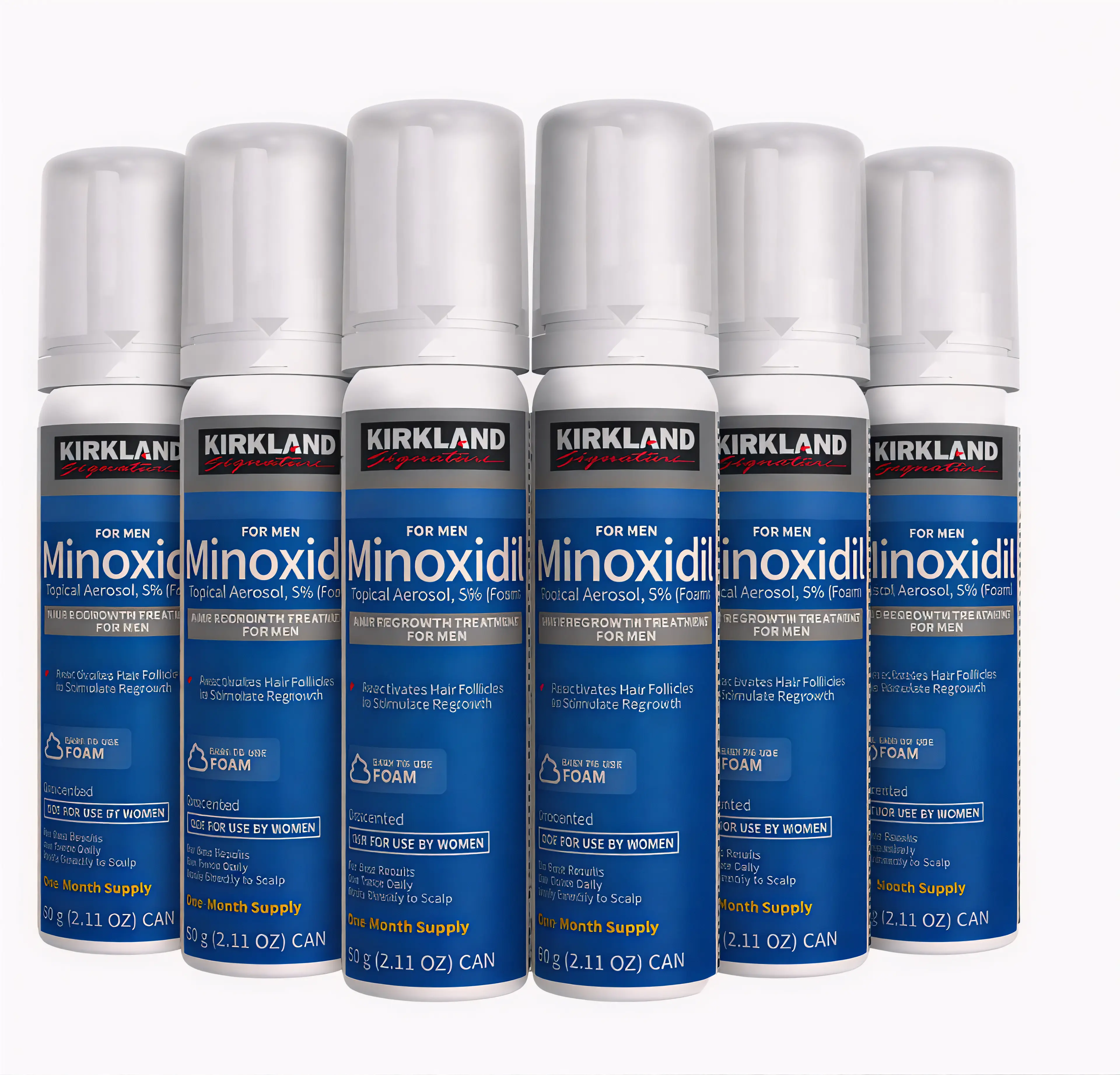 Kirkland Signature Hair Regrowth Treatment Minoxidil Foam for Men, 2.11 oz (1 to 6 Months Supply) Haircare Unscented