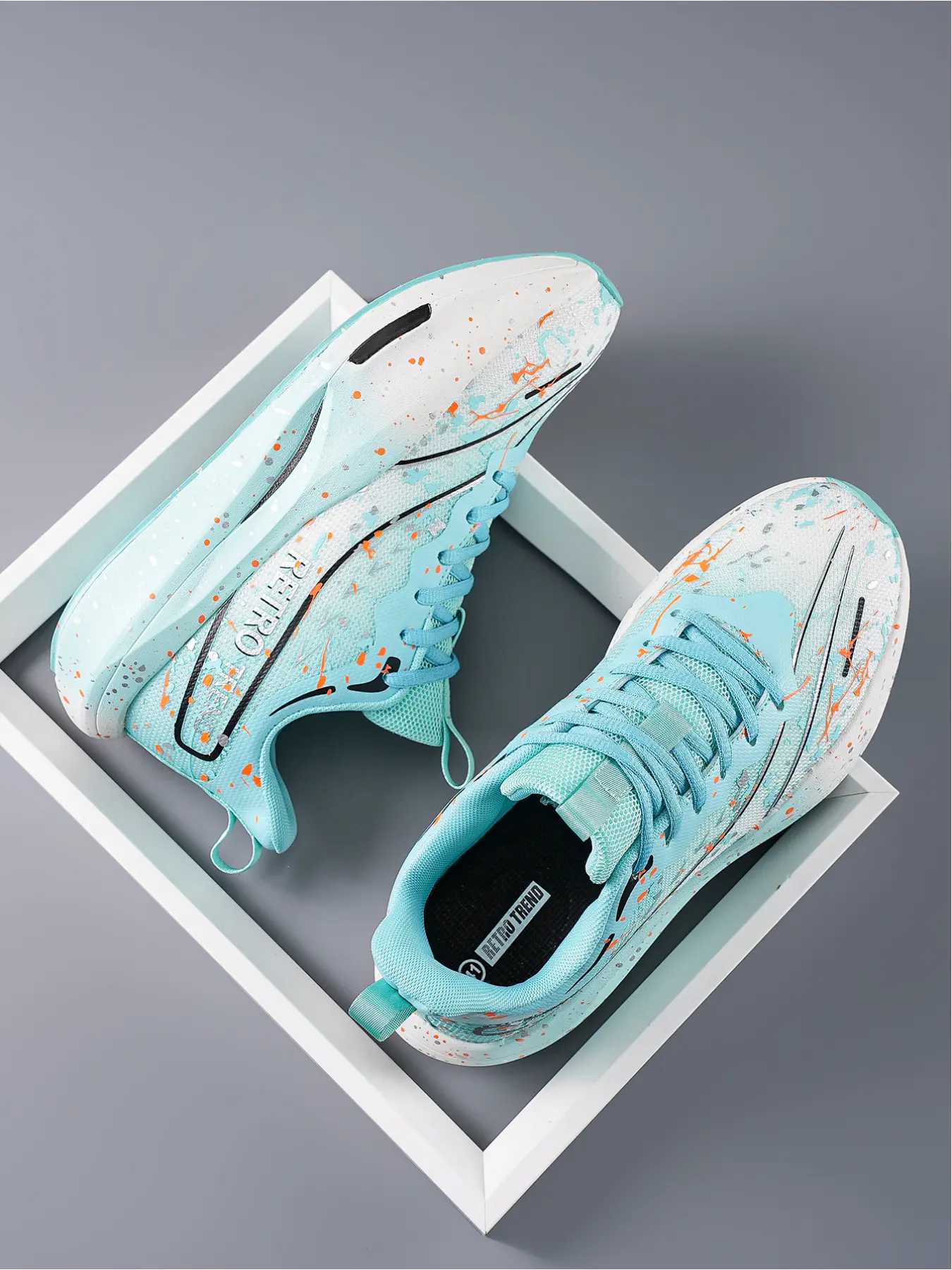Men's Large Size Racing Training Sporty Running Shoes, Breathable Mesh Lightweight Midsole, Anti-Slip Pattern Soft Elastic Cushion Daily Jogging Shoes