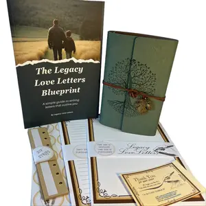 Deluxe Starter Kit - Rooted (EXCLUSIVE) Bundle + The Blueprint Guide Book to building a Legacy of "Open When" Letters - Legacy Letter Bundle - Keepsake Letter Binder - A6 5"x7" - Leather Like Binder - Stationery Package