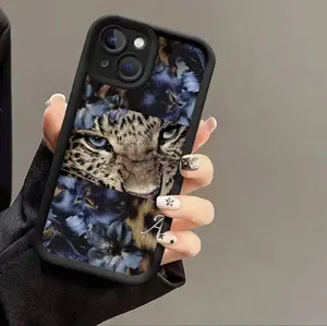 Cat black lily flower print, tiered lens design soft, TPU phone case, suitable for iPhone 17/16/15/14/13/12/11/X/XS/XSMAX/12.13 MINI/16E/17E, holiday gift for friends, family, and yourself