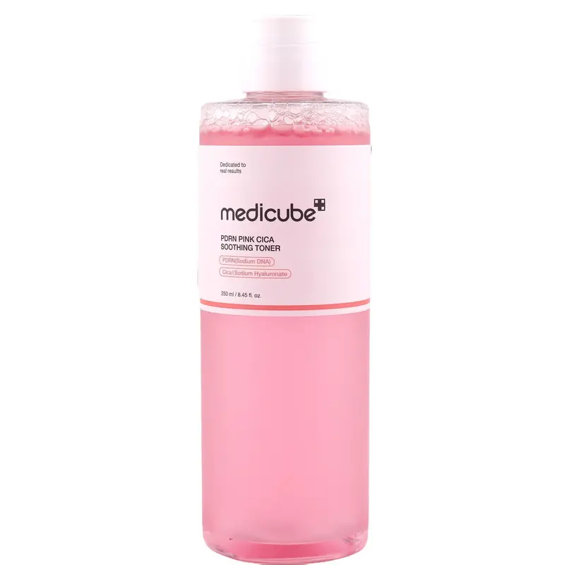 Medicube PDRN Pink Cica Soothing Toner, Hyaluronic Moisturizing Hydrating Formula for Redness Relief & Skin Restore (250ml), Calming, Sensitive