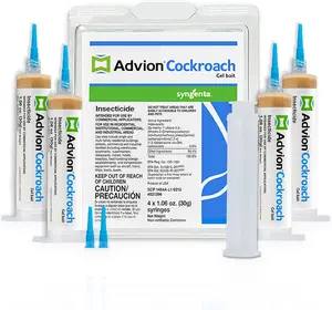 Advion Cockroach Gel Bait, 4 Tubes x 30-Grams, 1 Plunger and 2 Tips, German Roach Insect Pest Control, Indoor and Outdoor Use, Roach Killer Gel for American, German and Other Major Cockroach Species