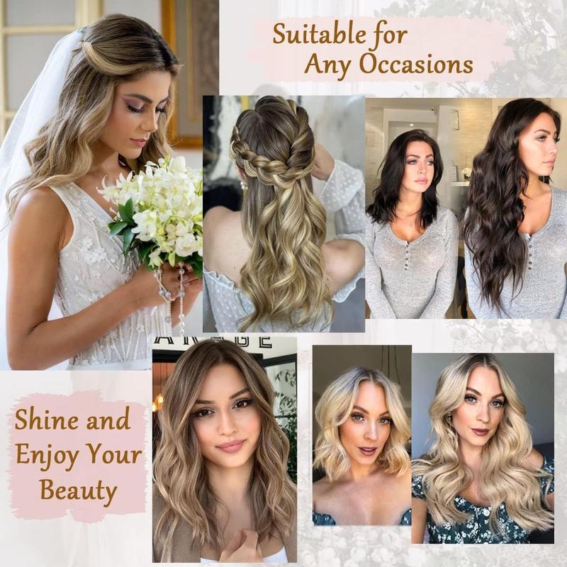 12inch Hair Extension Wavy Clip In Hair Extensions Invisible Wire Synthetic Hair Pieces For Women Daily Wear