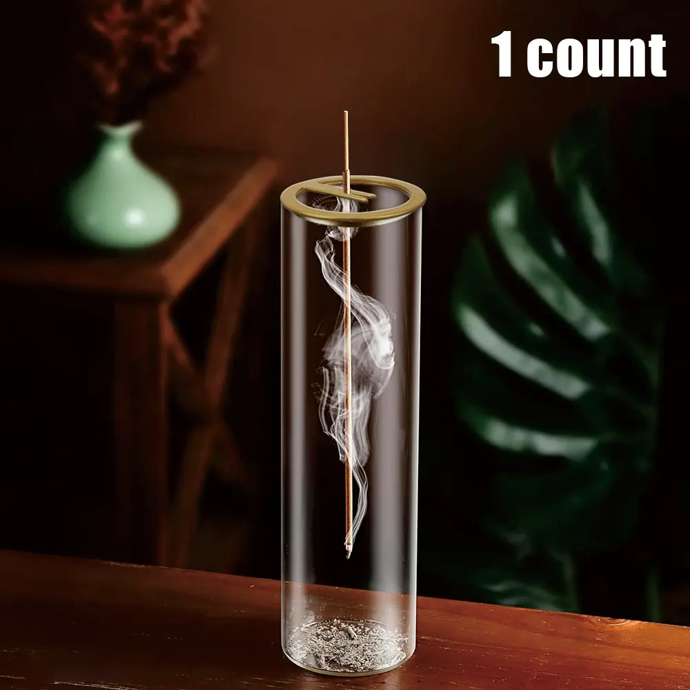 Glass Incense Holder, Incense Burner, 1 Count Removable Scented Incense Stick Holder, Home Decor Supplies for Living Room Bedroom Office, Fragrance, Aroma, Scent