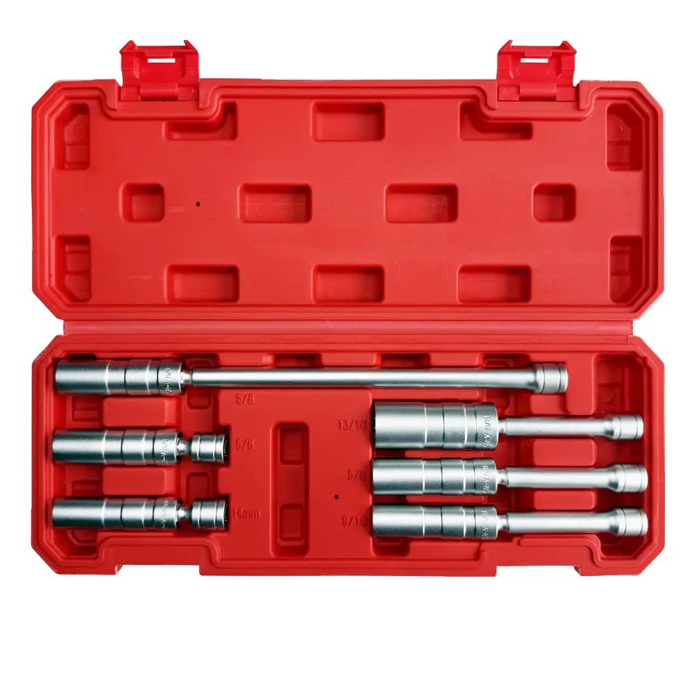 6PCS 3/8” Drive Magnetic Swivel Spark Plug Socket Set with 14mm-4", 5/8"-4", 9/16"-6", 5/8"-6", 13/16"-6", 5/8"-11",12-Point, CR-V steel #toolupgrade