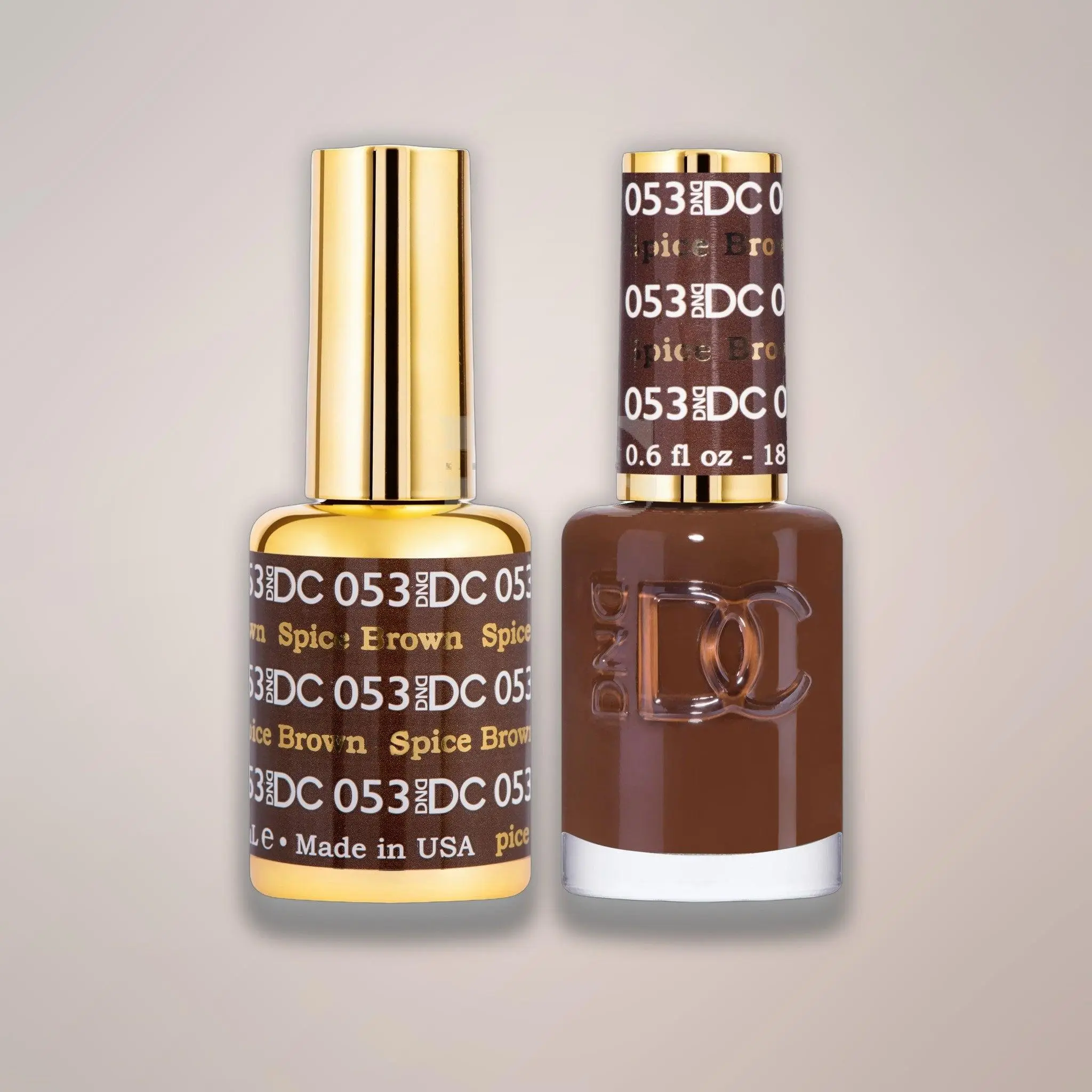 DND DC Duo - 053 Spiced Brown - Gel & Matching Lacquer Duo 0.5 oz