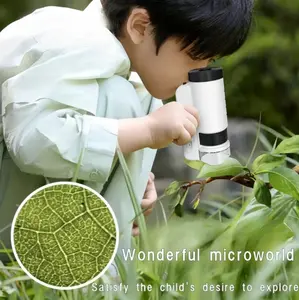 Minimalist Kids Microscope Toy, 60–200x magnification, let kids explore the microscopic world.