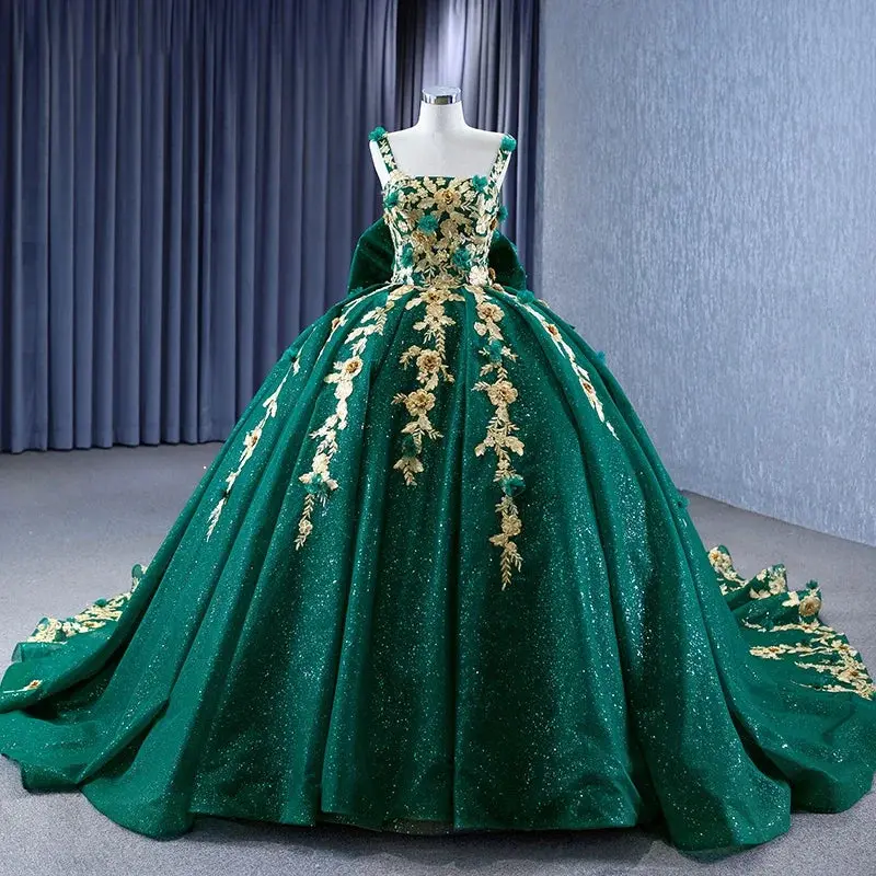 Enchanted Elegance: Glitter Green Floral Ball Gown for Formal Events and Bridal Occasions - TikTok Shop Enchanted Elegance: Glitter Green Floral Ball Gown for Formal Events and Bridal Occasions - TikTok Shop