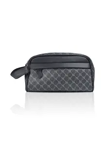 New Fashion Cross-Border Plaid PU Men's Business Handbag, Large Capacity Casual Wash Bag, Stylish Shoulder Bag