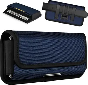 Rugged Nylon Holster Compatible with iPhone 16 15 14 13 12 & Pro Models, Galaxy S25, S24, S23, S22 Cell Phone Belt Holder for Men
