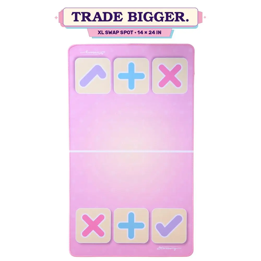 XL Squishy Trade Mat 14x24, Pretty Pink Fidget Trading Board, Pink Squishy Trade Station, Trading Card & TCG Trade Pad for Mini Figures Blind Bags & Erasers, Toy Trading Supplies Mat, Swap Spot