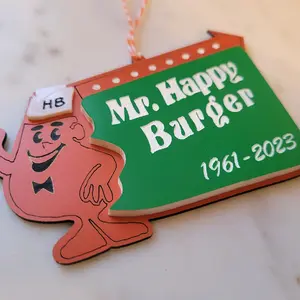 Mr. Happy Burger Christmas Tree Ornament Retro Decoration