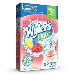 Strawberry Lemonade Water Drink Mix Powder Packets, Singles To Go, 8 Sticks per Box, Convenient On-The-Go Beverage Mix for Daily Refreshment