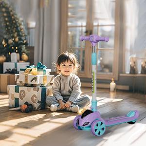 WINHOPE Red Kids Scooter (3-8Y) | 4-Level Adjustable Handle + Colorful Light Wheels | Foldable & All-Terrain！