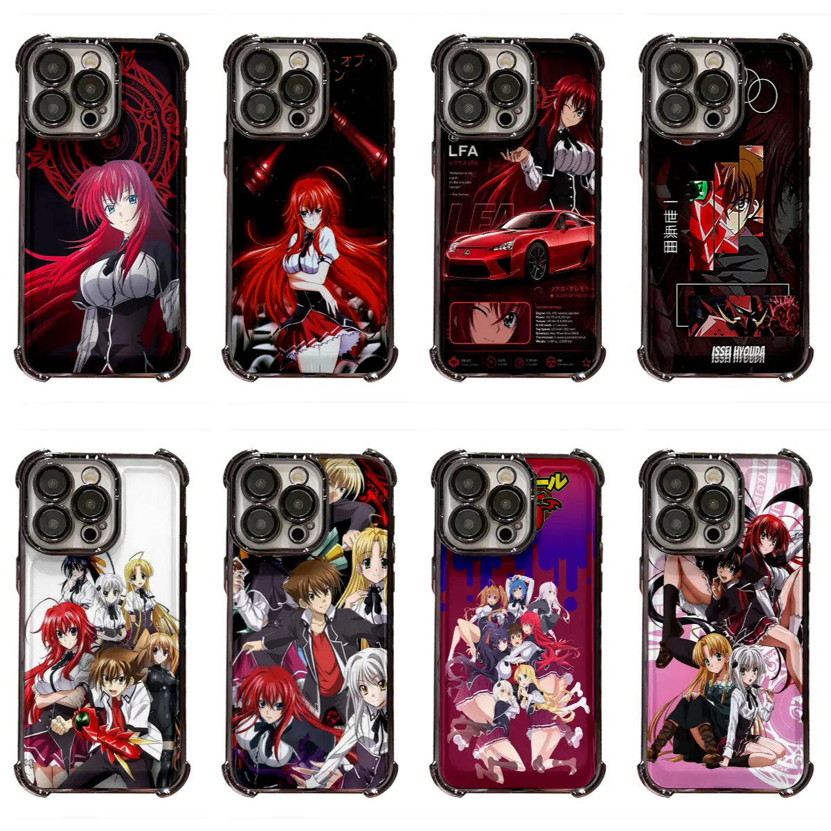 Anime High School DxD Classic Y2K Style Print Patterns Fashion Phone Case for IPhone 17 16 15 14 13 12 11 Pro Max Plus Air Anti Fall Protective Drop-proof Gift Unique Design
