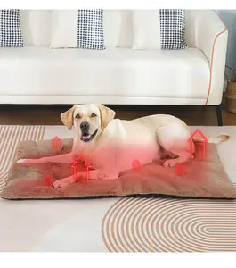 Self-Warming Pet Bed Pad, Heat-Reflective Small Pet Crate Pad, Uses Pet’s Body Heat, No Electricity Needed, Non-Slip & Washable,