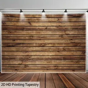 Rustic Wood Plank Backdrop Vintage Farmhouse Theme Tapestry Wall Hanging Photography Background for Cabin Decor Birthday Party Home Event Supplies