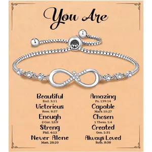 Infinity Cross Bracelet Confirmation Baptism Christian Easter Religious Gifts for Girls Women Daily Clothing Decor