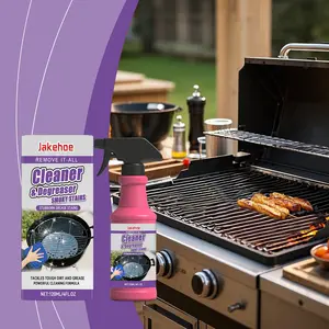 BBQ Grill Cleaner, Grill Cleaner Spray, Removes Stubborn Grease and Oil Stains, Degreaser for Grills and Frying Pans, Effective Cleaning Agent