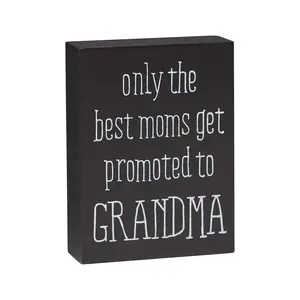 Mom Promoted Grandma Block Sign