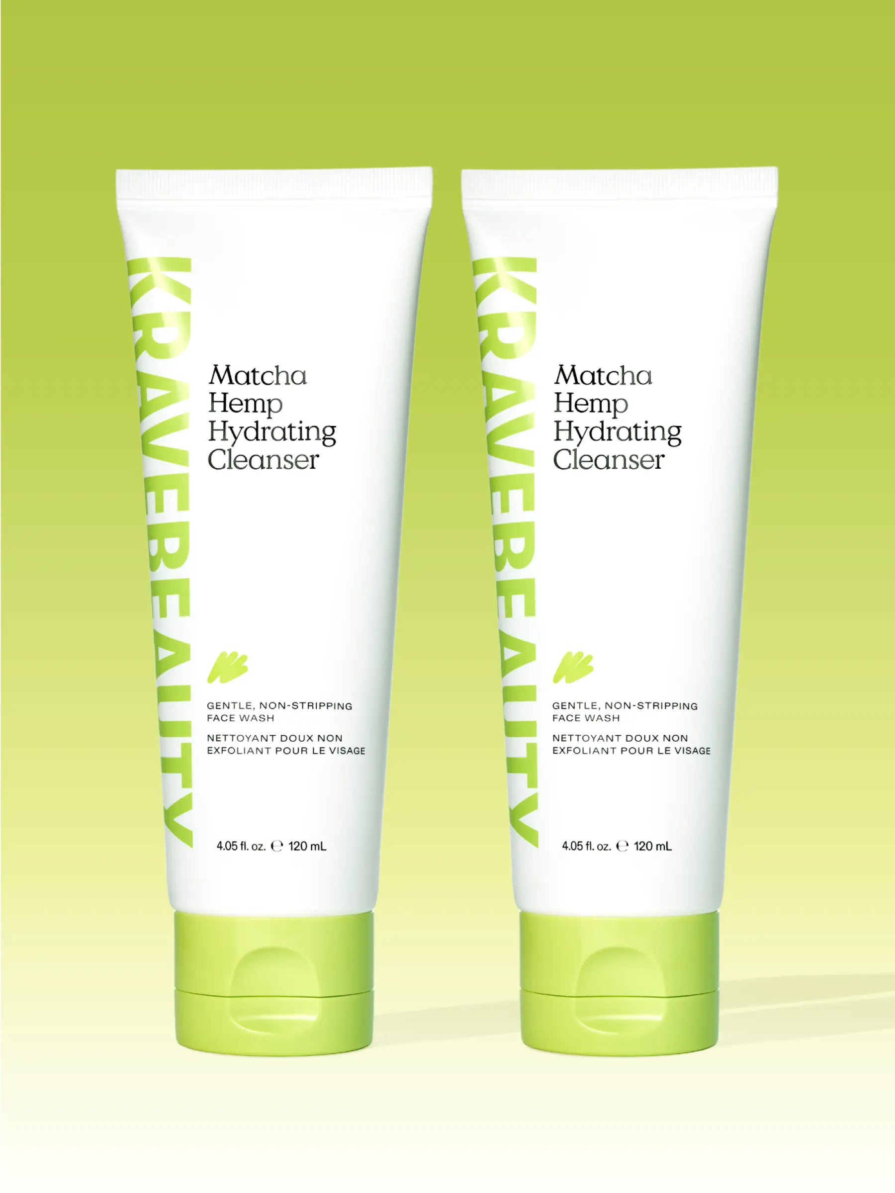 KraveBeauty Matcha Hemp Hydrating Cleanser Duo - Gentle, Non-Stripping Cleanser