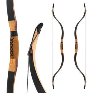 Deerseeker Archery 52" Recurve Bow Horsebow Handmade Longbow Ambidextrous Horsebow for Horseback Shooting Hunting Target Shooting 20-80 lbs