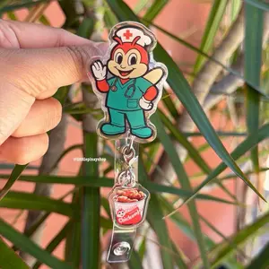 Jolli-Cute Badge Reel | Nurse, PT, Mail Carrier Inspired Retractable ID Holder | Filipino Vibes | Epoxy Acrylic | Gift for Healthcare & Postal Workers