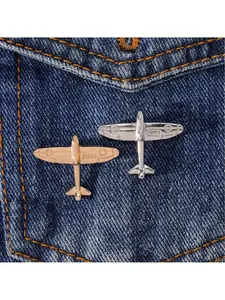 1pc Creative Miniature Airplane Brooch with Spurs and Embroidery Studs for Suits and Shirts