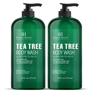 Tea Tree Body Wash with Sea Buckthorn Oil and  Peppermint Oil | 16 fl oz - Pack of 2