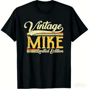 Summer t Shirts Vintage Mike Name Saying For Men Funny Mike T-Shirt