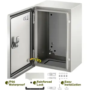 VEVOR NEMA Steel Enclosure 12x8x6 NEMA 4X IP66 Waterproof Dustproof Outdoor Indoor Electrical Junction Box with Mounting Plate