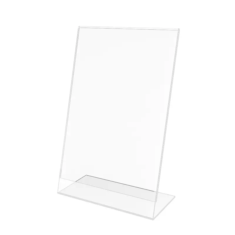 FixtureDisplays® 24PK 5.5 x 8.5" Clear Acrylic Sign Holder with Slant Back Design Portrait, Vertical Picture Frame 19780-5.5X8.5-CLEAR-24PK-NF