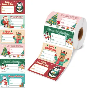 480 PCS Christmas Gift Tags Cute Self Adhesive Name Labels for Wrapping Paper Xmas Birthday Holiday Decor Festive Gifting Stickers