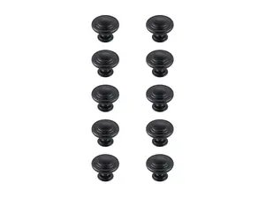 Elegant Decor KB2006-MB-10PK 1.3 in. Dia. Minu Multipck Mushroom Knob, Matte Black - Pack of 10