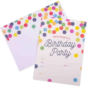 Invitations for Birthday Party - 20 Cards with Envelopes