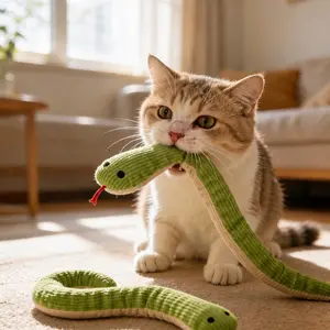 2-Pack Cat Toy Snake, 13-Inch Plush Snake with Realistic Rustle Sound, Interactive Hunting Toy for Cats and Dogs, Indoor Use
