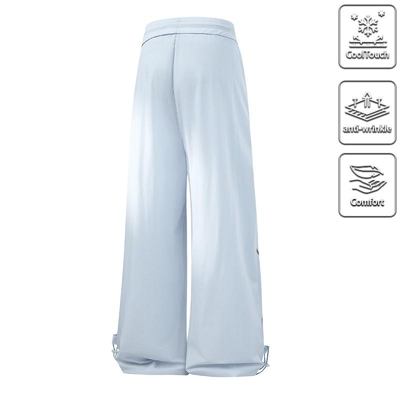 Viral Y2K Unisex Baggy Parachute Cargo Pants, High Waist, Cool Touch Anti-Wrinkle Comfort Streetwear Trousers, Summer Essential, Trendy Oversized Wide Leg Pants for Men & Women