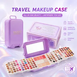 Travel-Friendly Makeup Kit – All-in-One Compact Case with Eyeshadow, Blush, Lip Colors & Foldable Mirror – Perfect Gift for Beauty Lovers