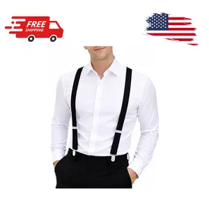 Suspenders for Men Heavy Duty – Adjustable Y-Back with Strong Metal Clips